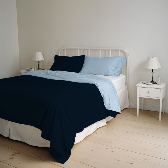 PARURE COPRIPIUMINO NATURAL COLOR MATRIMONIALE - 100% COTONE MADE IN ITALY