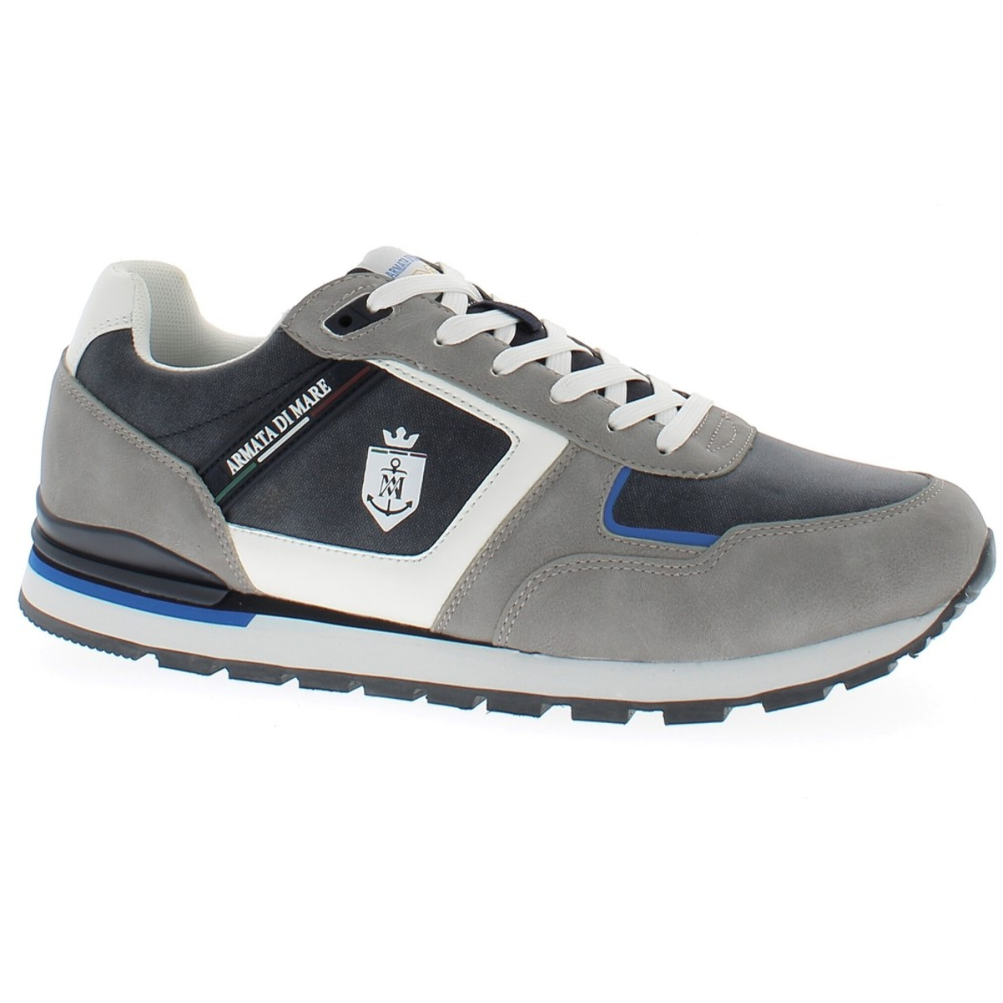 Armata di Mare Scarpe Uomo Sneakers Vintage Running con Soletta Rimovibile in Memory Foam AMU S25N716 Grey Navy