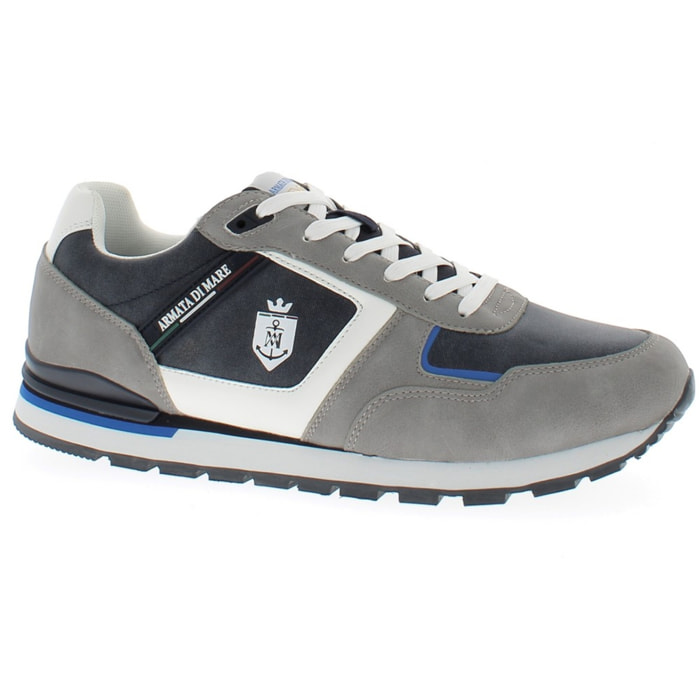 Armata di Mare Scarpe Uomo Sneakers Vintage Running con Soletta Rimovibile in Memory Foam AMU S25N716 Grey Navy