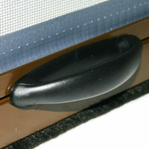 Zanzariera Universale A Rullo Avvolgibile Profilo Riducibile Regolabile Per Finestra Balconi Con Frizione Telaio Alluminio Marrone 60 x 150 Cm