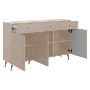 Sorolla - buffet bas - 3 portes et 3 tiroirs - 150 cm - Beige