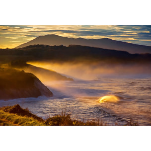Tableau paysage ocean vue sur la rhune  Toile imprimée