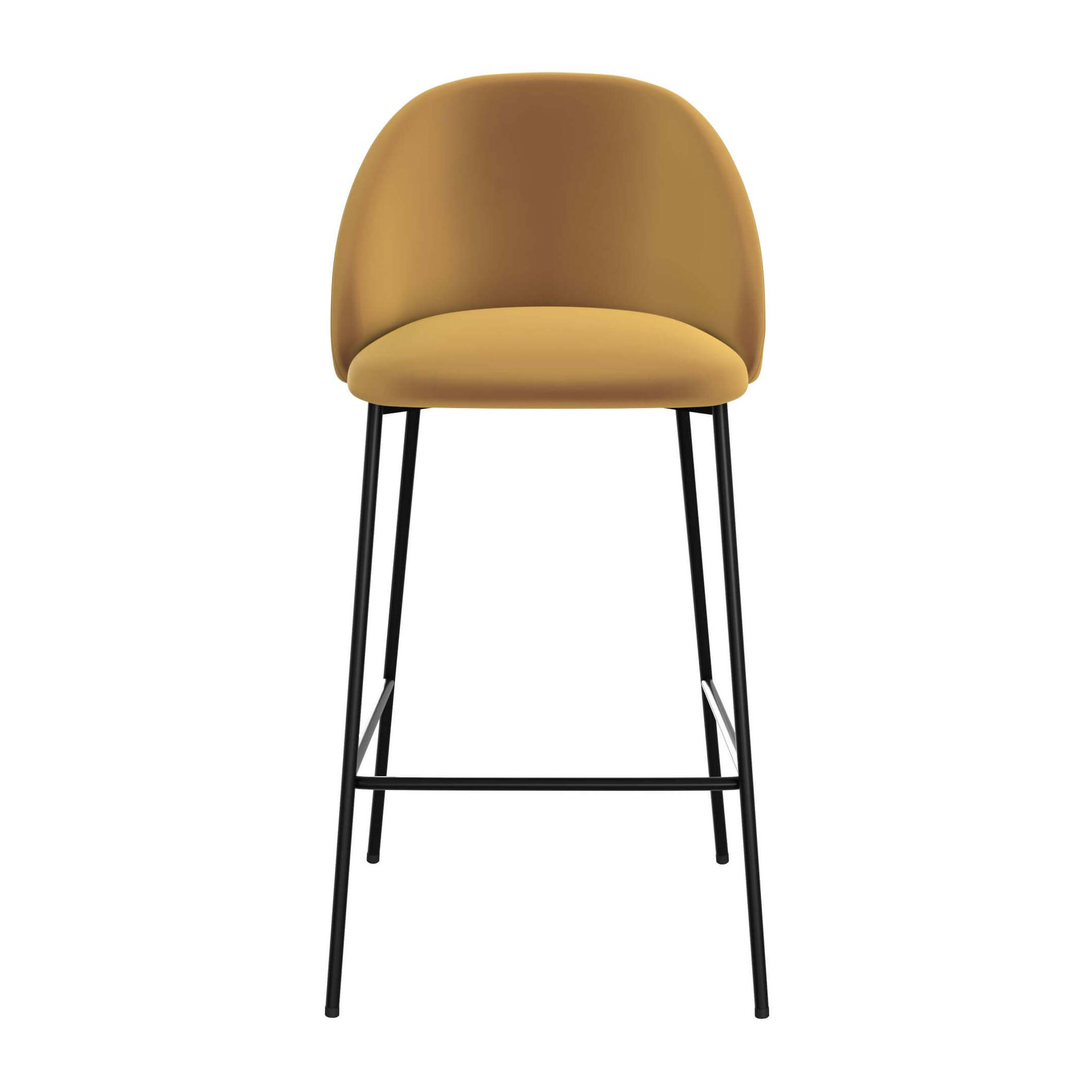 Lot de 2 chaises pour îlot central 66 cm en velours jaune moutarde - Karl
