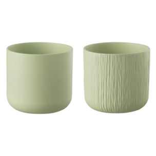 J-Line cache-pot Gen - céramique - pistache - small - 2 pièces - Ø 13.5 cm