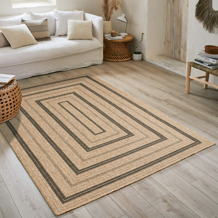 Nature - tapis effet jute noir