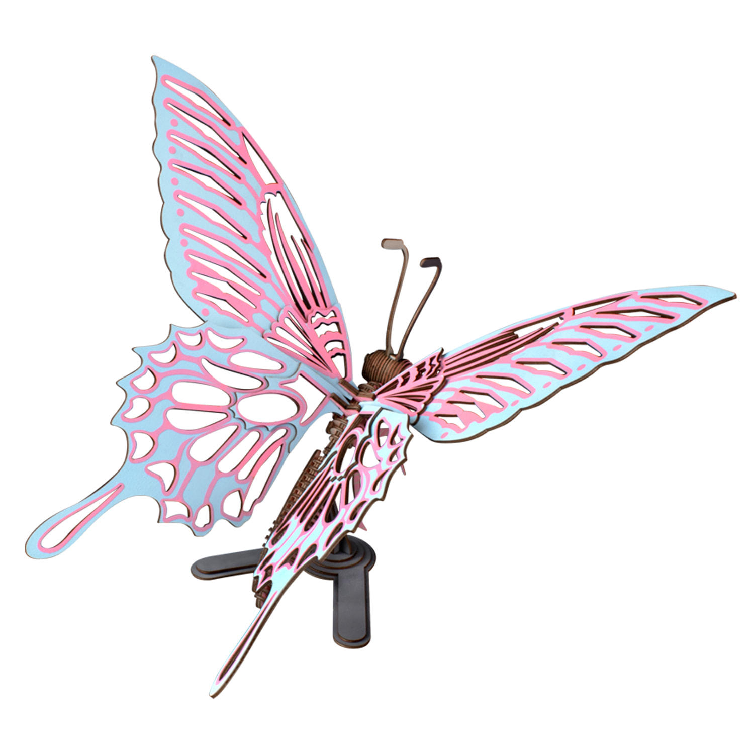 Maqueta 3D de madera. Mariposa. 87 piezas.