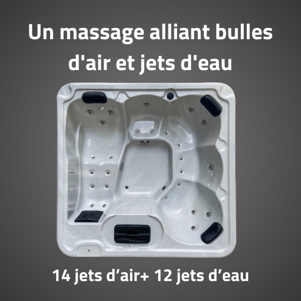 Bestway Spa rigide carré 5 personnes 12 jets eau 14 jets air