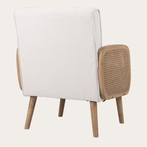 Fauteuil Corfu -textile et mousse pu-couleur naturel/beige 57 x 83 x 55 cm