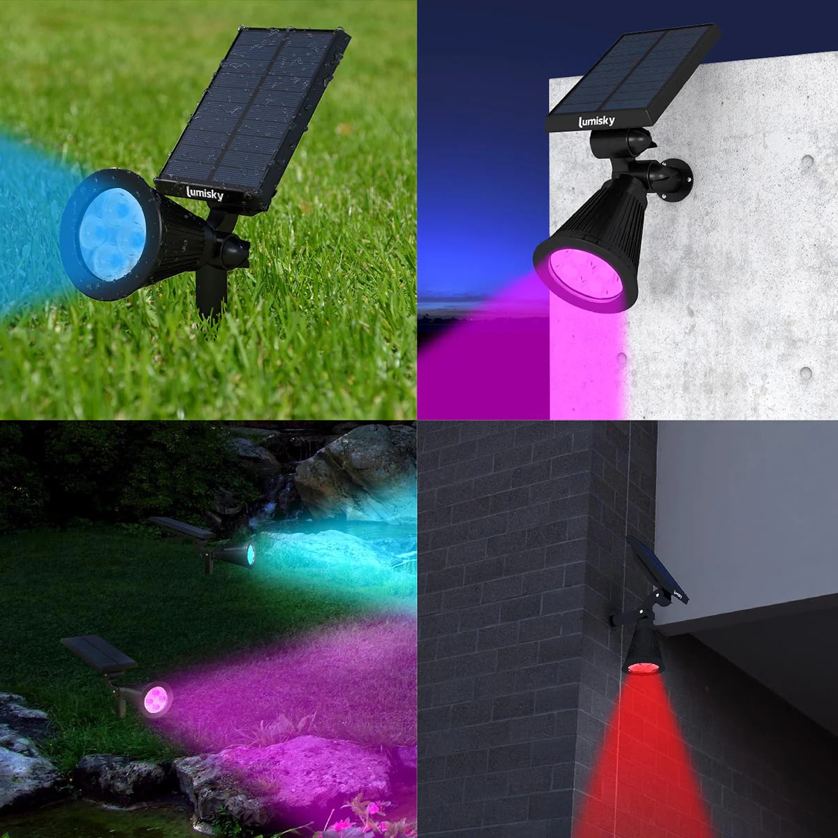 2 Spot solaire SPIKY RGB 200LM