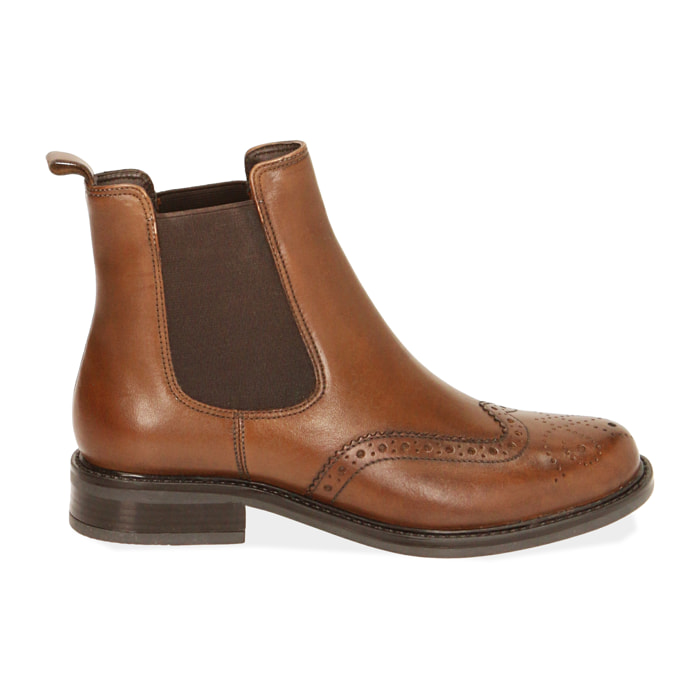 Botas Chelsea de piel coñac