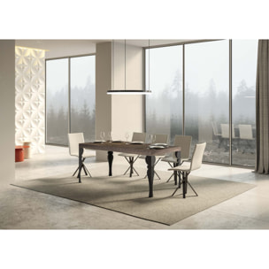 Table extensible 80x160/244 cm Paxon Noyer cadre Anthracite