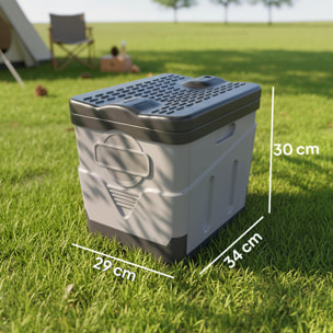 Inodoro Portátil, WC Portátil de PP con 12 Paquetes de Agente Solidificante y 12 Bolsas, Carga 100 kg, Inodoro Plegable para Exterior, Camping, Acampar, Senderismo, 34x29x30 cm, Gris Oscuro