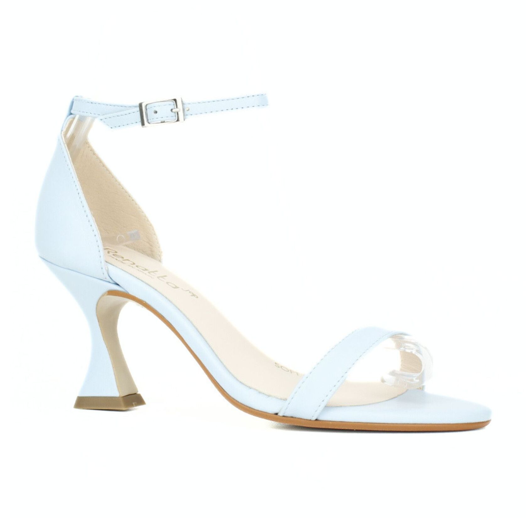 Sandalia con anilla al tobillo. Tacón de 7 cm