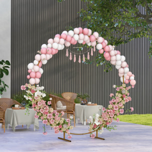 Arche décorative - arche de mariage - arche de ballon - dim. 222L x 60l x 224H cm - acier doré