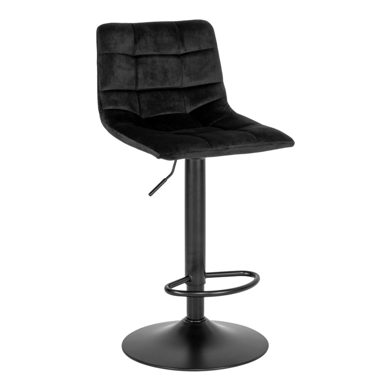 Set 2 sgabelli da bar Middelfart in velluto nero con base nera