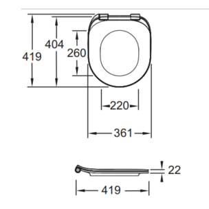 Abattant WC extra-plat Cléo 1889 à descente progressive et déclipsable blanc