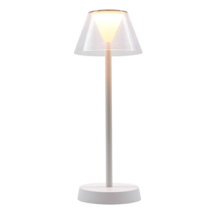 Lampe de table sans fil LED BEVERLY WHITE H34CM