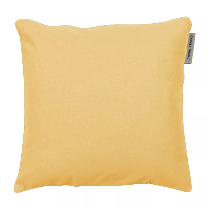Housse de coussin pur coton 210 g/m² uni jaune Confettis mimosa