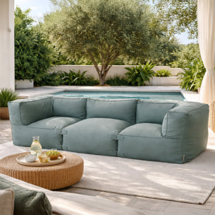 VERONE Salon de jardin modulable 3 places vert en tissu déperlant