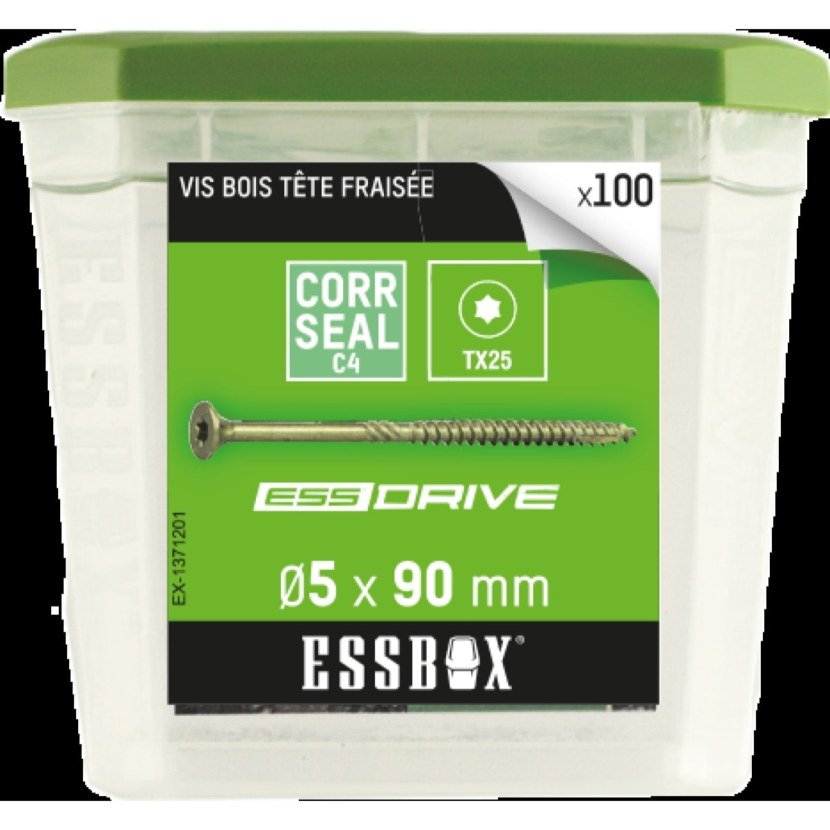 Vis ESSBOX SCELL-IT à bois - Ø5 mm x 90 mm - Boite de 100 - EX-1371201