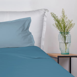 UNO CASA DESIGN Completo Letto Bice 25 Bicolor in Puro Cotone_Una piazza e mezza_chambray