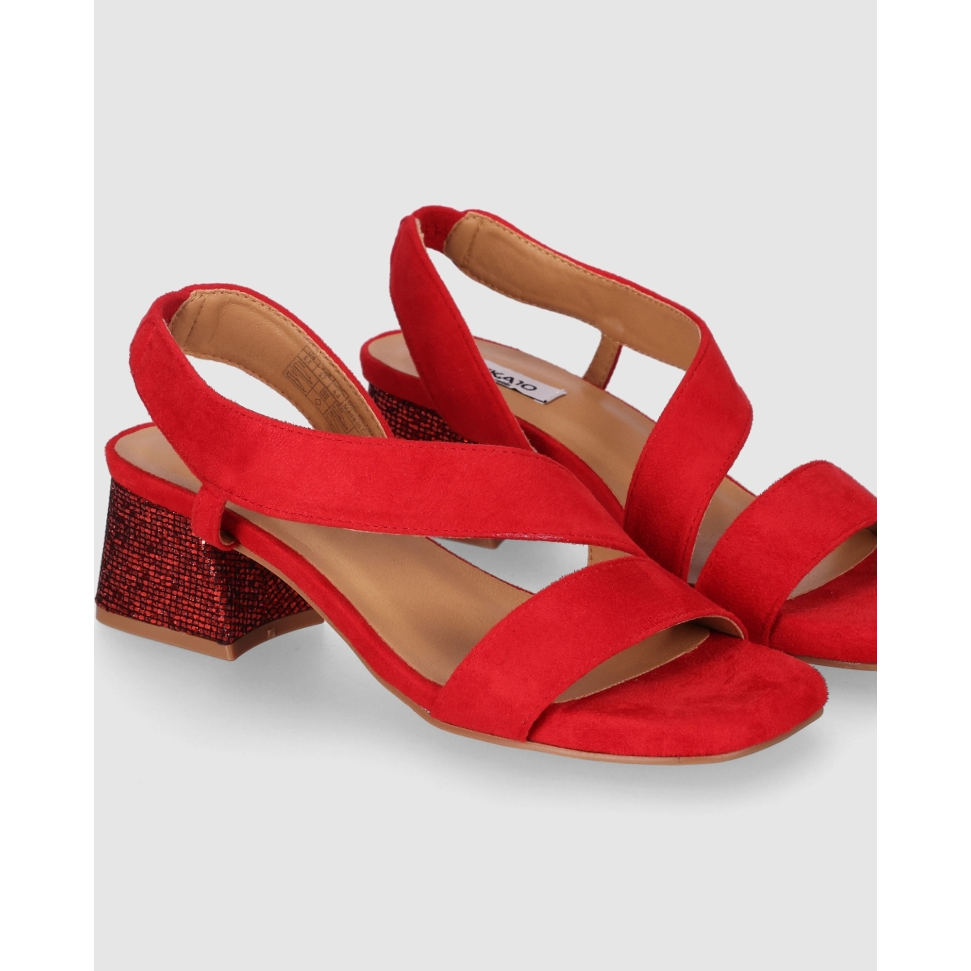 Sandalias de Tejido - Rojo - Tacón: 5 cm