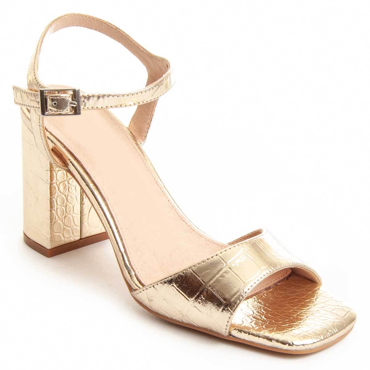 Sandalias de Tacón - Dorado - Altura: 8 cm