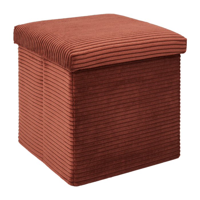 Coffre Pouf Pliable Cotele Scott Terra