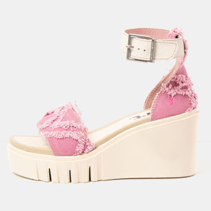 Sandalia de cuña 2085S JEANS PINK-CREAM/ CATANIA color Pink-cream