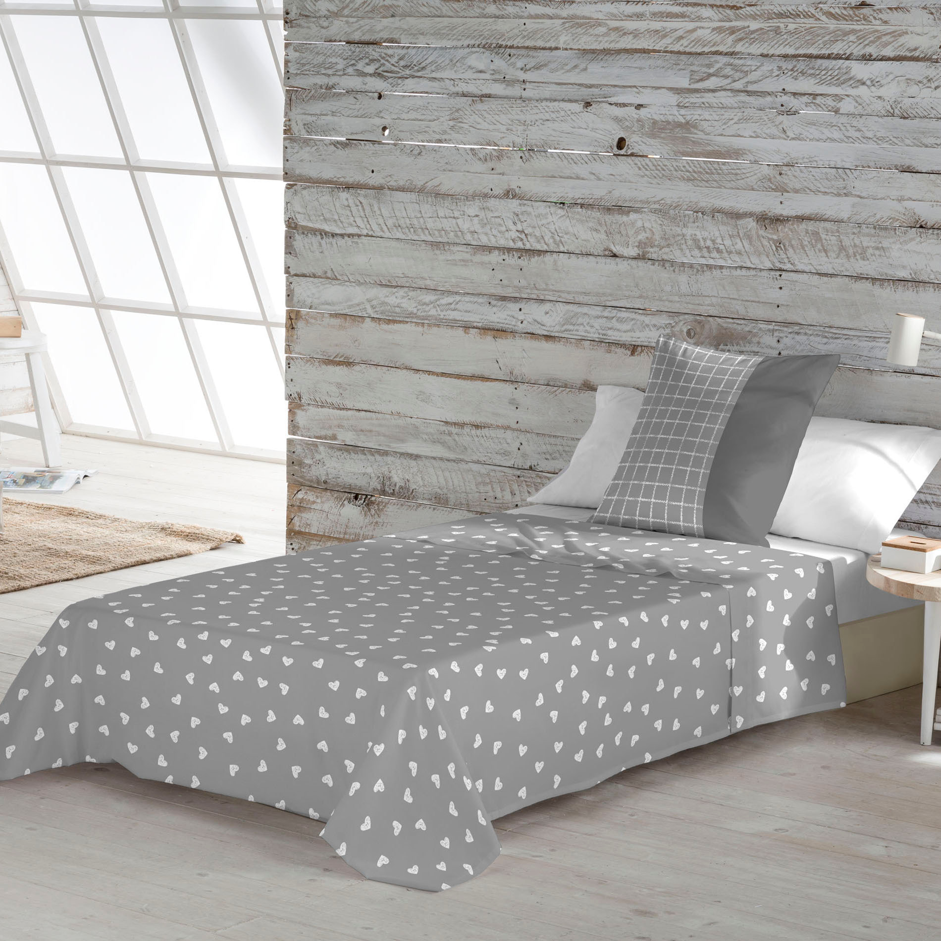 Popcorn - Juego de Sábanas Estampadas - Incluye 1 o 2 Fundas de Almohada - 100% Algodón - Love Dots