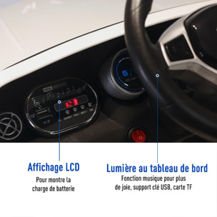 Voiture véhicule électrique enfant 6 V 3 Km/h max. télécommande effets sonores + lumineux Mercedes GLA AMG blanc