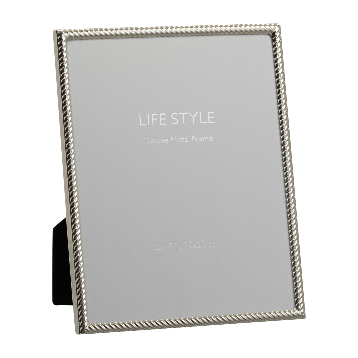 J-Line cadre photo Lignes Obliques – métal – argenté – large – 2 pièces