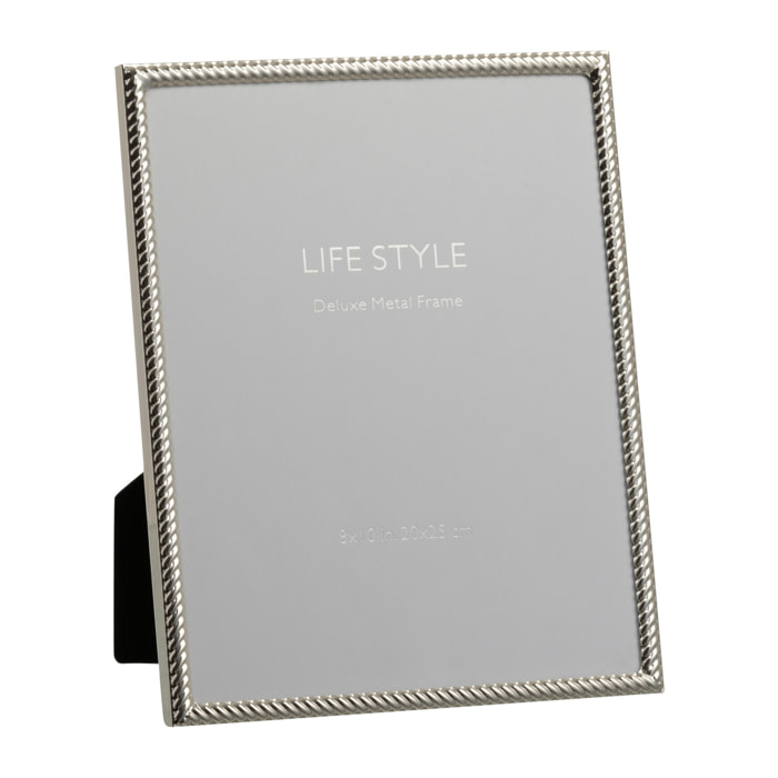 J-Line cadre photo Lignes Obliques – métal – argenté – large – 2 pièces