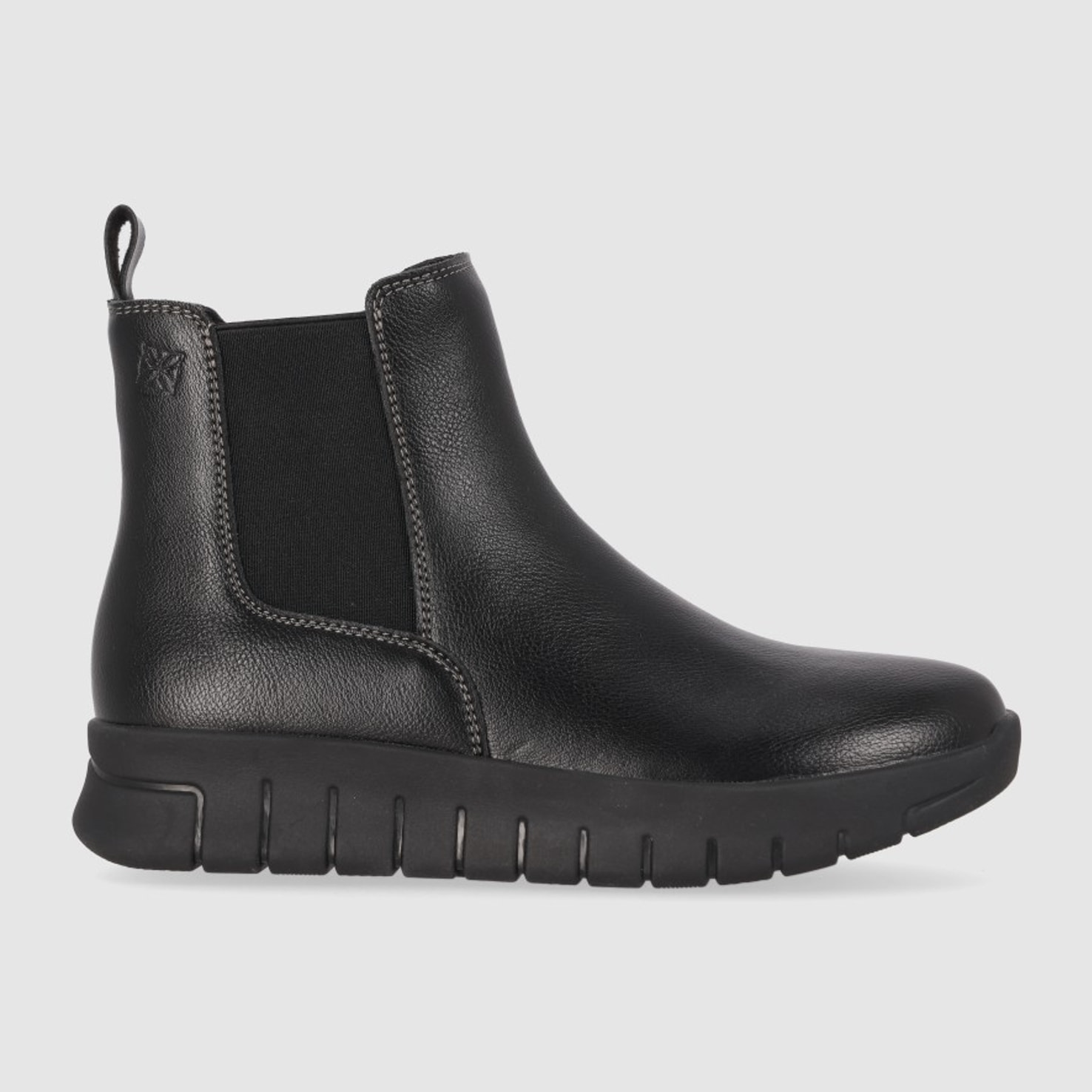 Botines de Piel - Negro - Tacón: Bajo