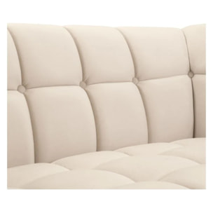 Canapé 3 places en velours beige - Mona