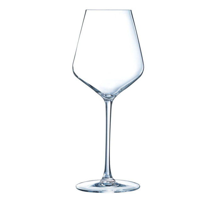 6 verres à pied 28cl Ultime - Cristal d'Arques - Verre ultra transparent moderne