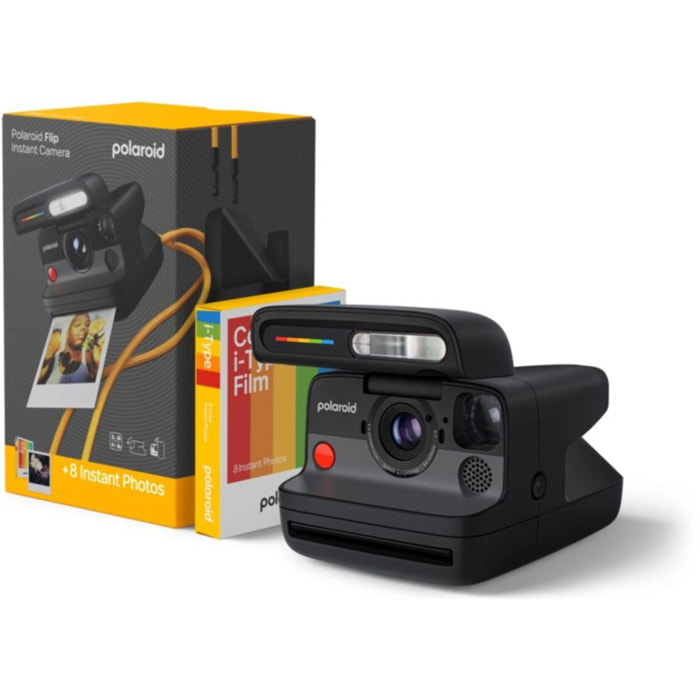 Appareil photo Instantané POLAROID Flip Black + Color Film Bundle (8 photos