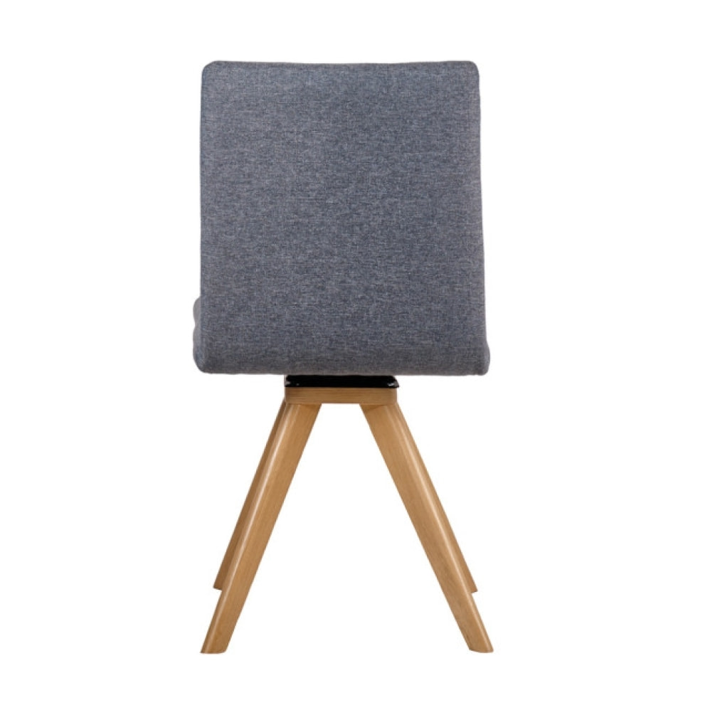 Chaise rotative en tissu & piètement en chêne - 3 coloris - HORTENSE