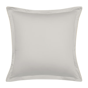 Taie d'oreiller unie en satin de coton bio, NOBEL, Gris Argent