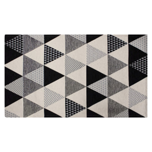 TAPPETO ARREDO TRIANGOLI NERO 65X220 CM CON ANTISCIVOLO
