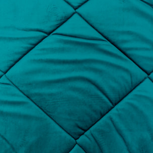 TRAPUNTA INVERNALE MATRIMONIALE IN VELLUTO VERDE PETROLIO PRODOTTO ITALIANO