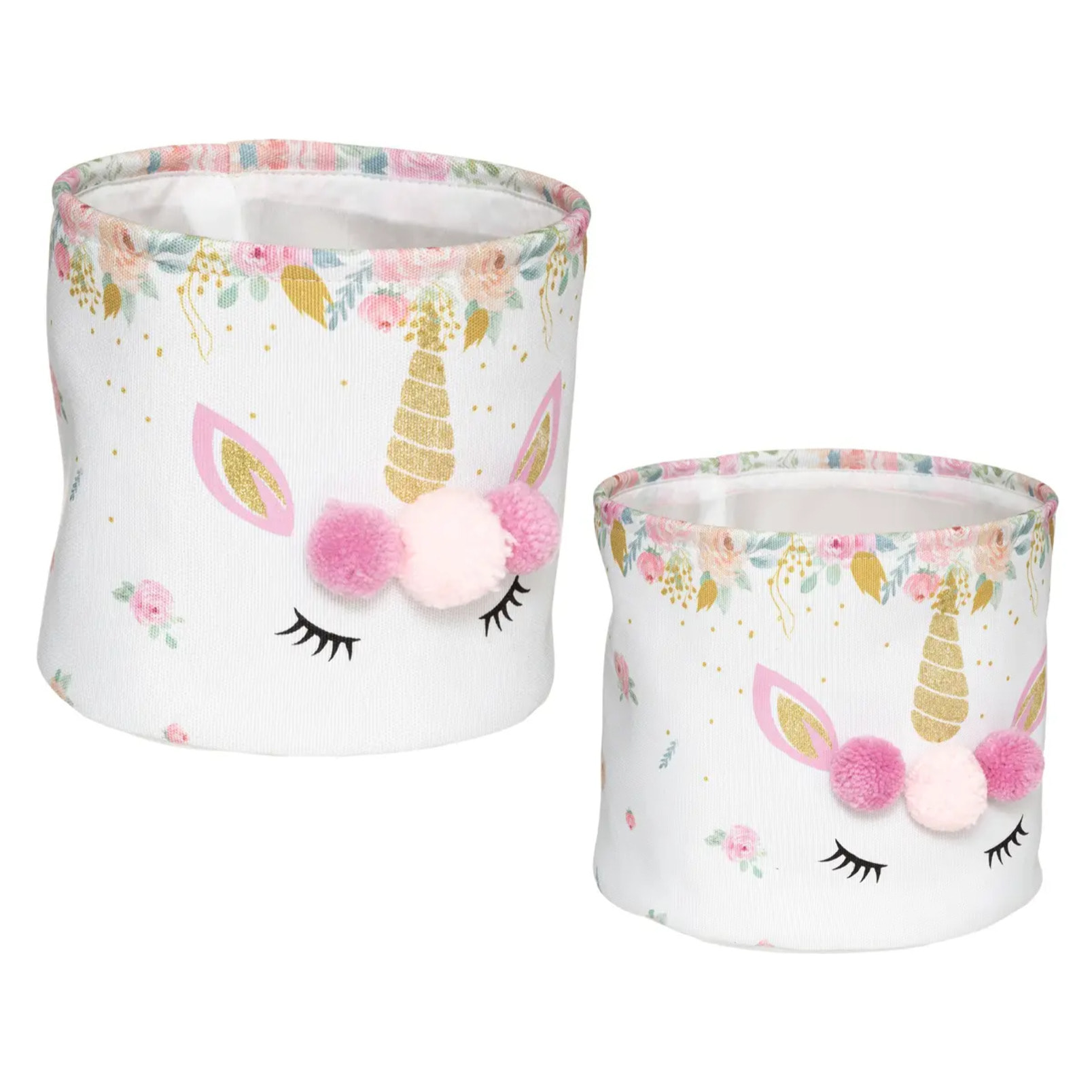 Set de 2 paniers enfant "Licorne" - blanc