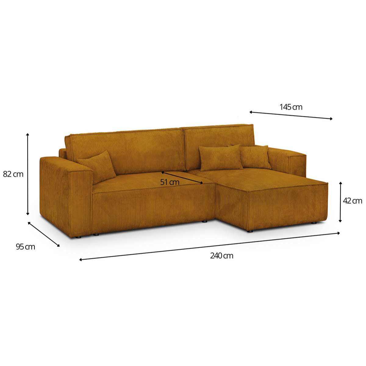 Canapé d'angle convertible 4 places - LIVIA