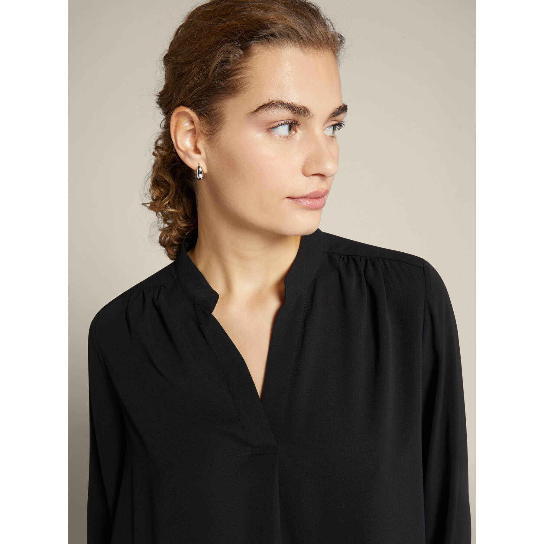 Elena Mirò - Blusa con fruncidos - Negro