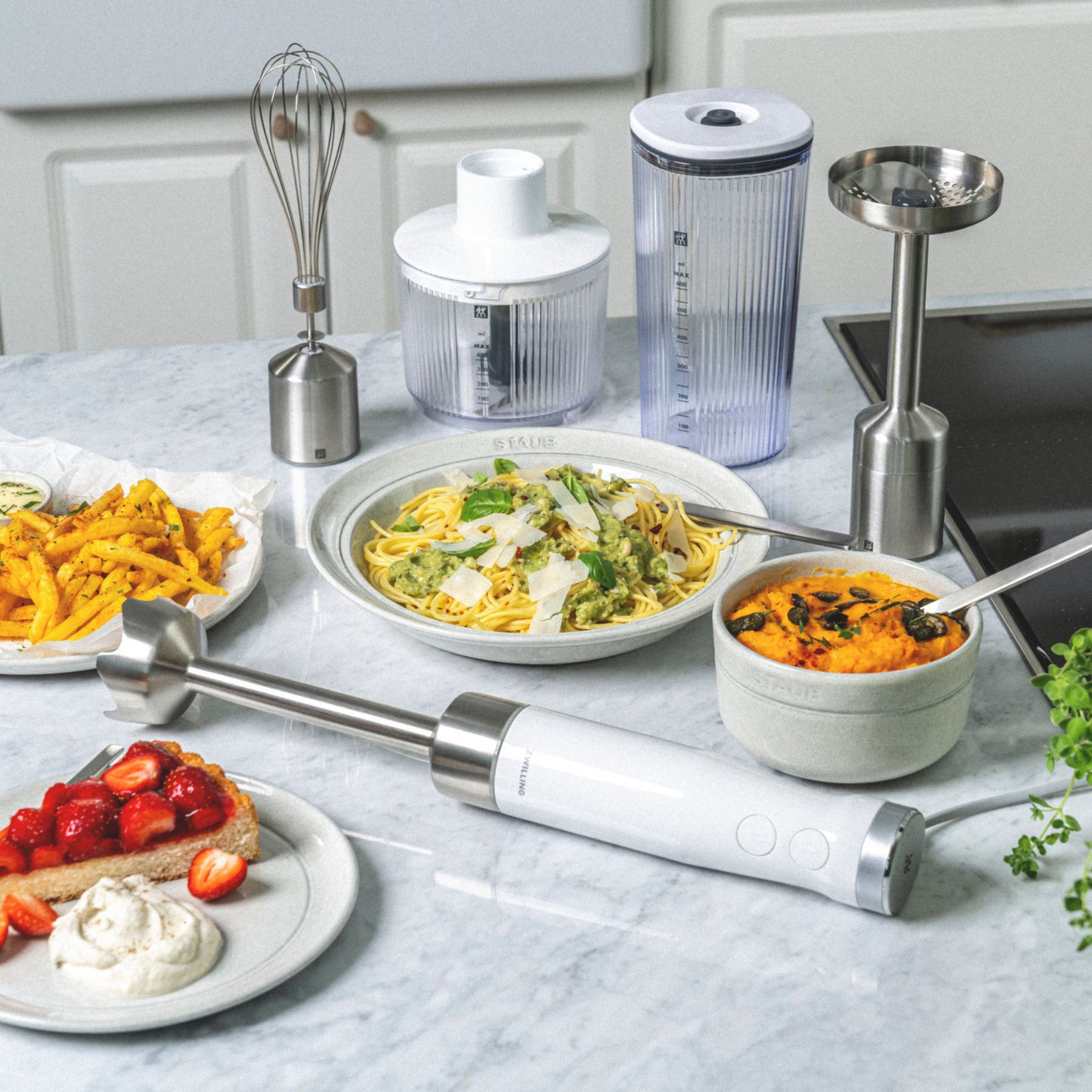 Mixeur plongeant, DC Motor, Blanc argenté