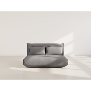 Candice - Banquette 2 places convertible clic-clac en velours côtelé - Gris foncé