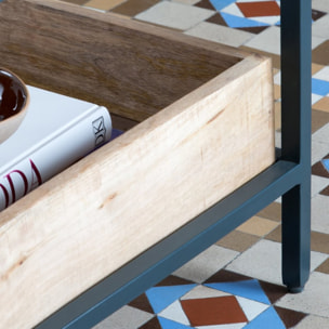 Table basse Boston -bois massif de manguier-couleur bahamas naturelles 90 x 45 x 55 cm