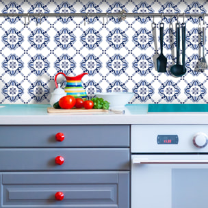 Stickers muraux - Sticker Mural Carrelage adhésif Cuisine Salle de Bain - 24 STICKERS CARREAUX DE CIMENT AZULEJOS LOICIA