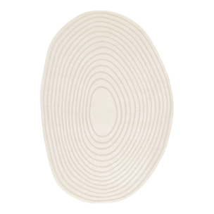 Tapis intérieur forme de galet motif circulaire crème Amanda 160x230cm