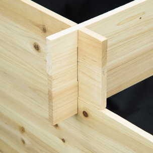 Jardinera de Madera de 3 Niveles Escaleras de Huerto Urbano con Tela Geotextil para Cultivos Plantas Flores para Jardín Terraza Exterior 117x100x54 cm Natural